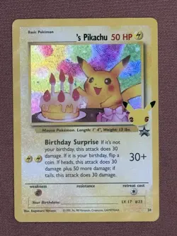 Pokemon Pikachu TCG Celebrations Birthday Promo Holo Card #24 - Image 1