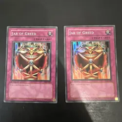Yugioh Jar of Greed - LON-047 - Super Rare 1st Ed x 2 PAIR - Image 1