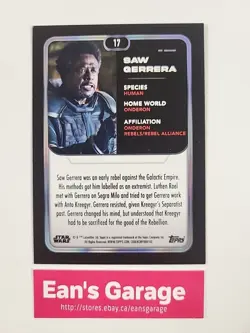 Topps 2023 Star Wars Andor Saw Gerrera card #17 - Mint - Image 2