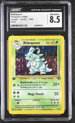 CGC 8.5 Nidoqueen 1999 Jungle 1st Edition 7/64 Holo Pokemon Card - Image 1