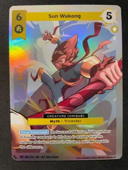 2025 MetaZoo Sun Wukong 180/214 2 Star Super Rare Holo Card MZ1 - Image 1