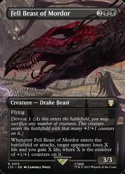 Mint/Near-Mint, English - 4 x MTG Fell Beast of Mordor - Foil - Borderless Comma - Image 1