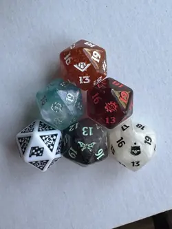 OVERSIZED D20 SPINDOWN Die Lot of 6 Magic the Gathering MTG - Image 1