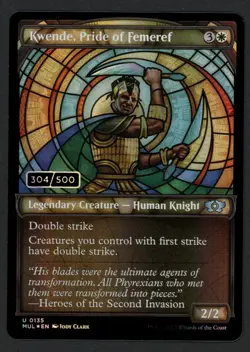 ***FOIL Etched Kwende, Pride of Femeref Serialized 304*** MTG Multiverse Legends - Image 1