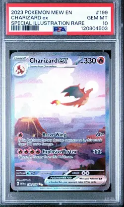 2023 POKEMON MEW EN-151 SPECIAL ILLUSTRATION RARE #199 CHARIZARD EX PSA 10 - Image 1