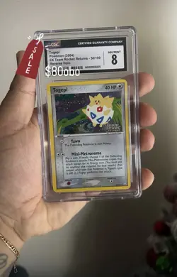 Togepi Pokemon (2004) EX Team Rocket Returns - 50/109 Reverse Holo CGC 8 NM - Image 1