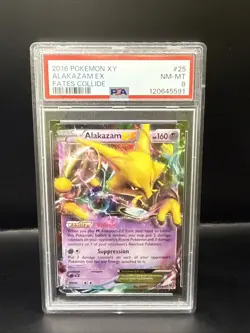 Pokemon 2016 XY Alakazam EX HOLO Fates Collide PSA 8 25/124 - Image 1