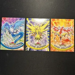 2000Topps Pokemon TV Animation Series 3 Non-Foil Articuno + Zapdos + Moltres NM - Image 1