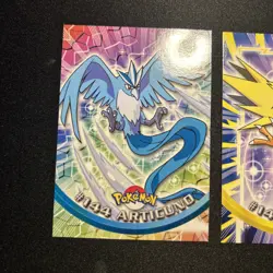 2000Topps Pokemon TV Animation Series 3 Non-Foil Articuno + Zapdos + Moltres NM - Image 2