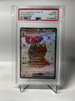 PSA 10 Gem Mint Magcargo Ex Super Rare 2024 Pokemon SV5a Japanese Crimson Haze - Image 1
