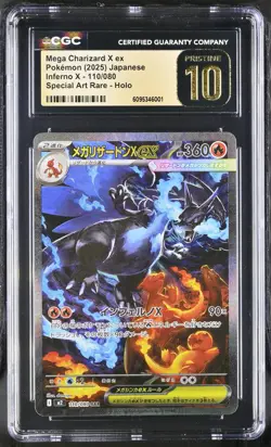 CGC Pristine 10 2025 Pokemon Japanese Inferno X Mega Charizard X ex SAR 110/080 - Image 1