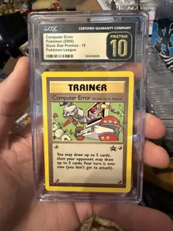 CGC 10 PRISTINE Computer Error Black Star Promo 16 Pokemon League - Image 1