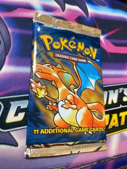 Pokemon Base Set Booster Pack - Charizard Artwork - 1999 WOC - Image 1