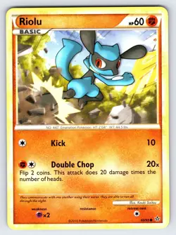 Riolu 60/95 2010 Unleashed Set Pokemon Card TCG Nintendo Non Holo - Nm/Vlp - Image 1