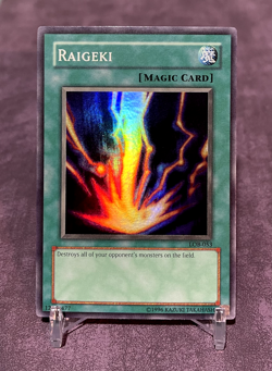 Yugioh! Raigeki LOB-053 Super Rare Unlimited Original Print Near Mint - Image 1
