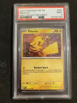 PSA 9 MINT Pikachu 051/162 COSMOS HOLO Collector Chest PROMO Pokemon Card - Image 1