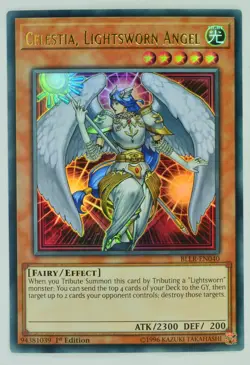 Yugioh Celestia, Lightsworn Angel BLLR-EN040 Ultra Rare 1st Edition - Image 1