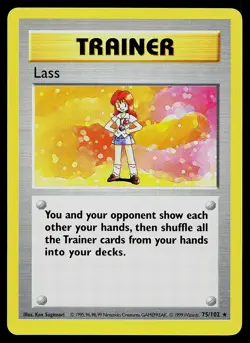 Pokemon Card - Lass Base Set (Shadowless) 75/102 Rare - Image 1