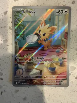 Pokemon TCG White Flare Lillipup 154/086 Illustration Rare Card NM - Image 1
