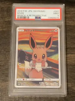 【PSA 9】 Eevee Pokemon Card Japanese 287/SM-P Munch Scream Promo 2018 Rare - Image 2