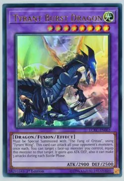 Yugioh! Tyrant Burst Dragon LCKC-EN063 Ultra Rare 1st Edition - Image 1