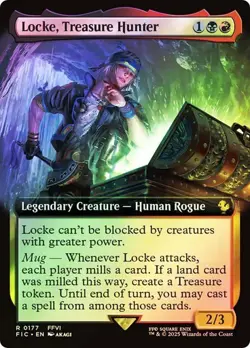 NM Extended Art Foil Locke, Treasure Hunter, MTG, Final Fantasy, Magic, 177 - Image 1