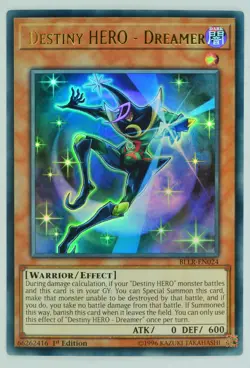 Yugioh Destiny HERO - Dreamer BLLR-EN024 Ultra Rare 1st Edition - Image 1