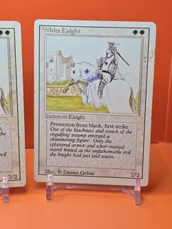 ⚪⚪⚪ (4) 1994 MAGIC The Gathering WHITE KNIGHT REVISED 3RD EDITION PLAYED ⚪4 - Image 5