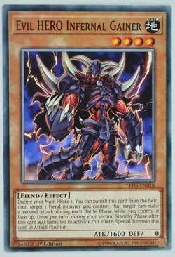 Yugioh Evil HERO Infernal Gainer LED5-EN018 Common 1st Edition - Image 1