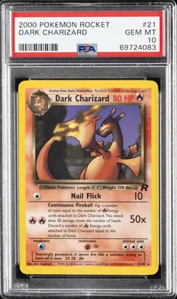 2000 POKEMON ROCKET #21 DARK CHARIZARD PSA 10 - Image 1