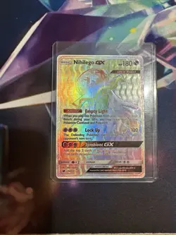 Pokemon Card Nihilego GX 114/111 Rainbow Rare Crimson Invasion Near Mint - Image 1