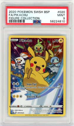 PSA 9 Mint Pokemon Pikachu Sword & Shield Figure Coll. Full Art Promo SWSH020 - Image 1