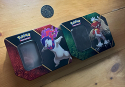 Pokemon Divergent Powers Tin Set Of 2 Tins Typhlosion & Decidueye V + PokeCoin - Image 1