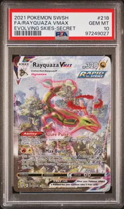 PSA 10 2021 Rayquaza VMAX Alt Art Pokemon SWSH Evolving Skies 218/203 GEM MINT - Image 1