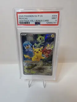 2025 POKEMON SIMPLIFIED CHINESE SV-P PROMO #004 PIKACHU PSA 9 - Image 1