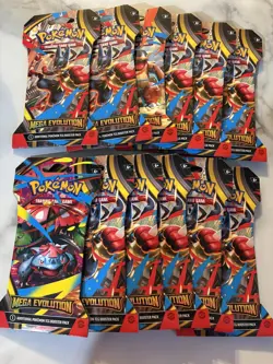 Pokemon Mega Evolution Sleeved Booster Packs Lot Of 12 Factory Sealed New - Image 1