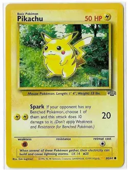 Pokemon TCG - Pikachu - 60/64 - Jungle - MP Unlimited Common (1999) - Image 1