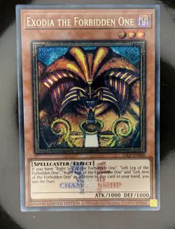 Yugioh! Exodia the Forbidden One EMBLAZONED SECRET 25LP-EN000 WORLD CHAMPIONSHIP - Image 1