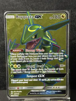 Pokemon TCG Rayquaza GX Celestial Storm Full Art Ultra Rare Card 160/168 - Image 1