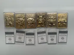 Set of 6 23k Gold Plated 1999 Pokemon Card Charizard Pikachu Mewtwo Poliwhirl - Image 4