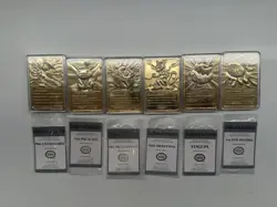 Set of 6 23k Gold Plated 1999 Pokemon Card Charizard Pikachu Mewtwo Poliwhirl - Image 5