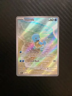 Pokemon TCG Squirtle 170/165 Scarlet & Violet 151 Illustration Rare Holo Card NM - Image 1