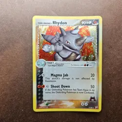Team Magma's Rhydon 11/95 Pokemon EX Team Magma vs Team Aqua Holo Rare Card - LP - Image 1