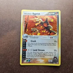 Team Magma's Aggron 7/95 Pokemon EX Team Magma vs Team Aqua Holo Rare Card - LP - Image 1