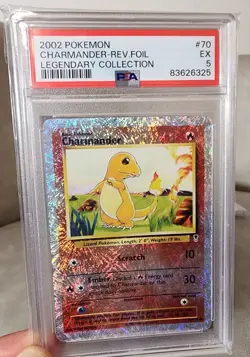 Pokemon Card - Charmander Reverse Holo Legendary Collection 70/110 - PSA 5 - Image 3