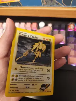 Rocket's Zapdos 15/132 Gym Challenge Holo SWIRL Pokemon Trading Card Game - Image 2