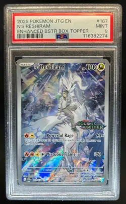 2025 Pokemon SV Journey Together N's Reshiram Promo Cards #167/159 PSA 9 - Image 1