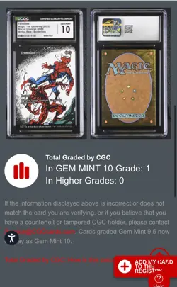 MTG Terminate. Borderless. Marvel Universe Eternal CGC Gem Mint 10 Pop 1 🔥 - Image 2