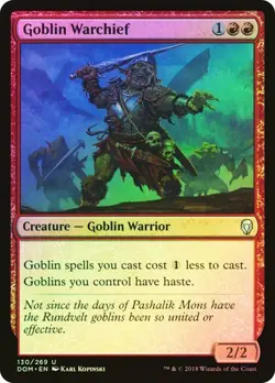 Dominaria MTG Foil Goblin Warchief Magic - Image 1