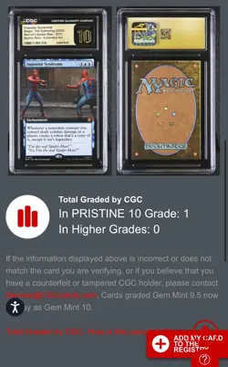 Impostor Syndrome (Extended Art) #251 Spider-Man SPM Magic MTG CGC Pristine 10 - Image 2